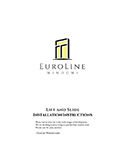 Euroline Lift and Slide Door Installation Instructions